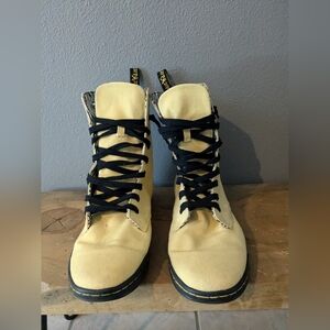 Dr Martens canvas light yellow boots size 9